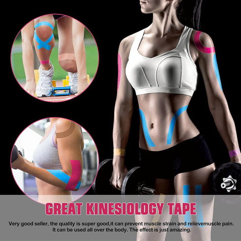 Kinesiology Tape Precut (1 Pack), Elastic Therapeutic Sports Tape for Pain Relief and Injury Recovery, Beige