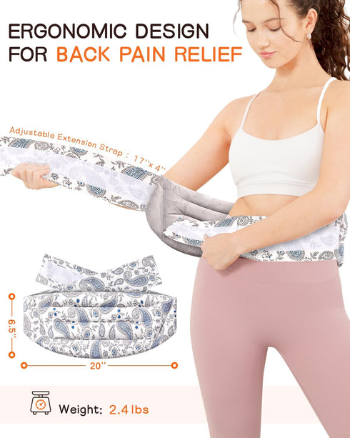 Pack, Microwave Heating Pad for Back with Moist Heat, Extra Large Microwavable Heating Wrap for Lumbar, Waist, Stomach