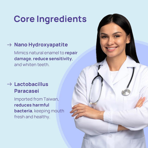 Whitebite Pro Color Correcting Purple Toothpaste Tablets with Nano Hydroxyapatite | Fresh Breath & Natural Whitening |