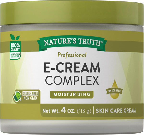 Nature's Truth Vitamin E Cream Complex with Vitamin A & D, 4 oz Moisturizing Skin Care Cream