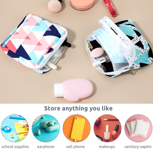 KALIONE 2 Packs Period Bags for Teen Girls, Pad Bag for Period, Period Pouch, Sanitary Pad Storage Bag Pad Bag