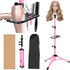 Wig Stand Tripod, 55 Inch Metal Mannequin Head Tripod Stand for Hairdressing Training (Pink, Head Not Included)