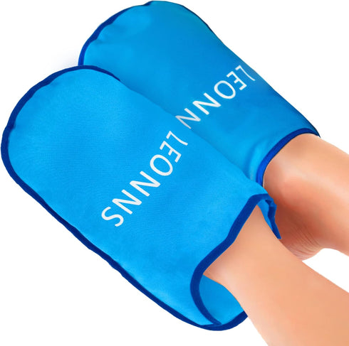 Pack LEONNS Gel Foot Ice Slippers - Provides Hot and Cold Therapy for Foot Pain, Neuropathy Pain Relief for Feet, Gout