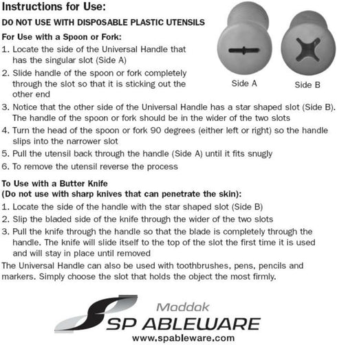 Ableware Universal Built-Up Handle, Pack of 4