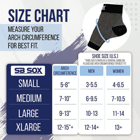 SB SOX Ankle Compression Sleeve, Plantar Fasciitis Compression Socks, Best Arch Support for Heel Pain Relief, Blue,