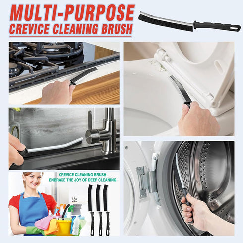 Set, (6) Crevice Cleaning Brush Multi-Purpose Hard Bristle Brushes for Deep Cleaning Kitchen, Bathroom, Grout, Sink