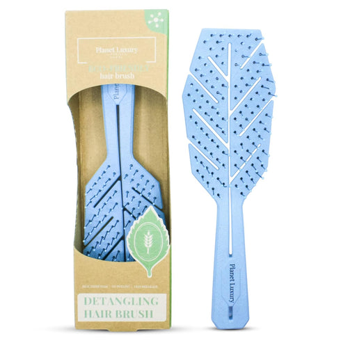 Eco-Friendly Hair Brush with Extra Soft Bristles, Vented Detangler for Wet and Dry Hair, Sky Color
