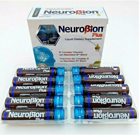Neurobion Plus Liquid Dietary Supplement – B Complex, 10 Vials.