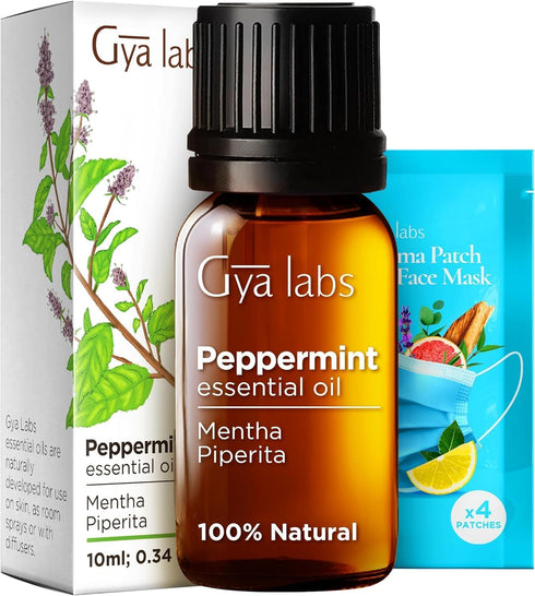 Gya Labs Peppermint Essential Oil for Diffuser & Hair, 0.34 Fl Oz, 100% Pure Natural Peppermint Mint Oil