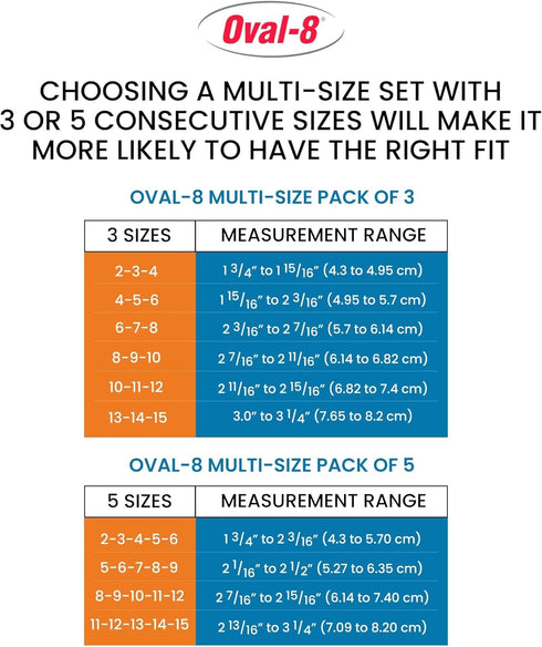 Oval-8 Multi-Size Pack of 3 Sizes 10, 11, 12