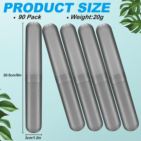 Sieral 90 Pack Travel Toothbrush Case Holder, Breathable Portable Storage for Home Outdoor Traveling, 8 x 1.2 Inch