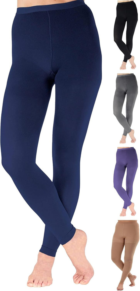 Plus Size Footless Compression Pantyhose for Women, 20-30mmHg Circulation Support High Waist Tights for Pain Relief