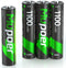 4 Count Ni-MH AAA Batteries, 1100mAh High Capacity, 1.2V Low Self Discharge Rechargeable Batteries