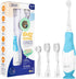 SEAGO Toddler Electric Toothbrush for Ages 0-3, Smart Timer, Suction Base, 4 Replacement Brushheads (Blue-C)