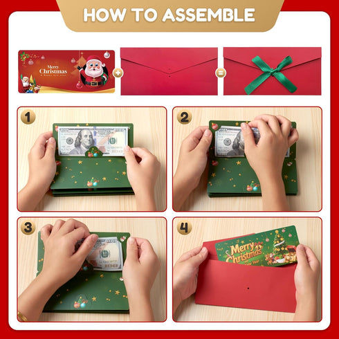 Yzryth 10 Christmas Money Holders For Cash, Christmas Cash Gift Envelopes Slots, Merry Gifts Card Ideas For Teen Women
