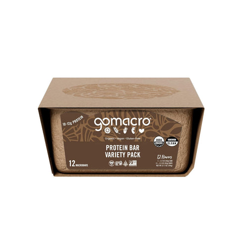 Pack (2.3-2.4 12 Count) GoMacro MacroBar Organic Vegan Protein Bars - Protein Variety Ounce Bars