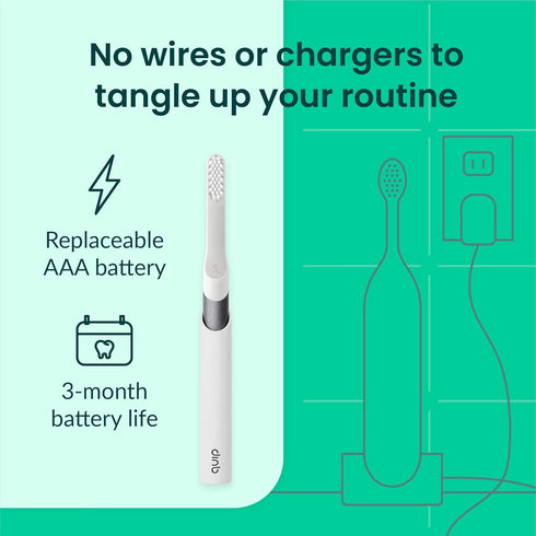 Quip Sonic Toothbrush for Adults, Timed Electric Toothbrush with Cover, Slate
