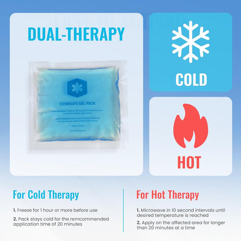 ICEWRAPS 3"x3" Small Gel Ice Packs for Injuries, Reusable Hot Cold Packs, Includes 6 Soft Gel Packs.