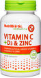 NutriBiotic Vitamin C + Vitamin D3 & Zinc, 100 Capsules | Comprehensive Immune Support | Antioxidant Daily Supplement,