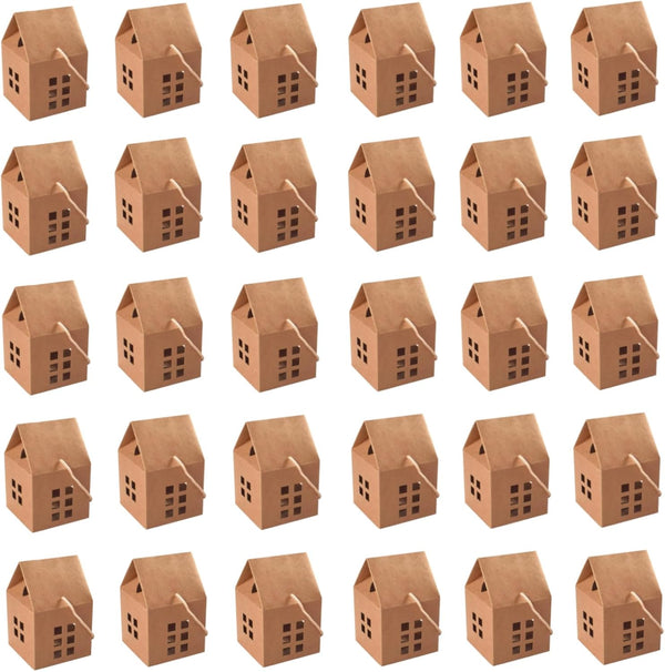 HAN SHENG 30 Pcs Candy Boxes, House Shaped Kraft Paper Gift Boxes for Wedding, Christmas, Birthday Party Decoration