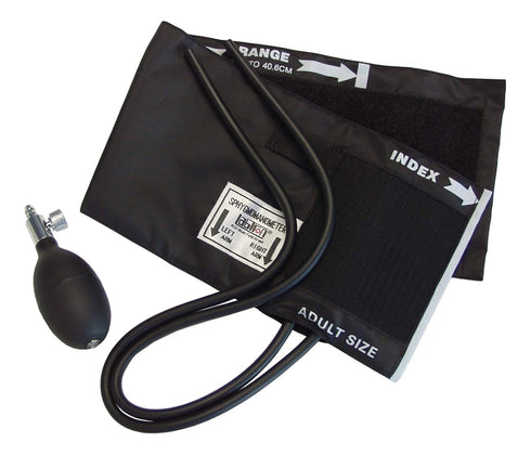 Labtron Accumax BP Cuff & Inflation System, Adult, Black, Includes Cuff, 2-Tube Bladder, Bulb, & Valve - 2360A