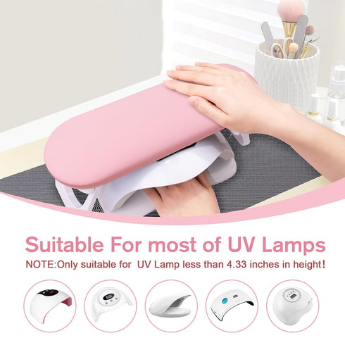 Subay Nail Arm Rest - Foldable PU Leather Manicure Hand Rest for Acrylic Nails, Nail Art Tool for Salon Use