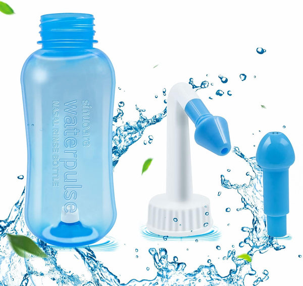 Nasal Wash Bottle, Abnaok Sinus Rinse and Nasal Irrigation Device, Perfect for Adult & Kid (500ML Blue)