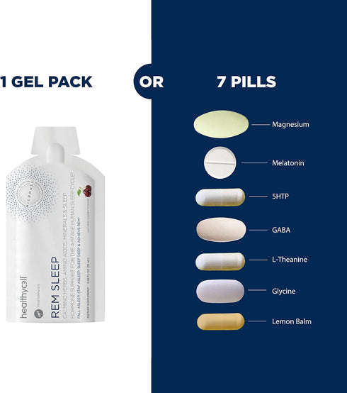 Healthycell REM Sleep - Extra Strength Liquid Gel Sleep Aid Supplement for Adults, 30 Gel Packs