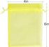Lautechco 100Pcs Yellow Organza Bags - 4x6 inches Mesh Drawstring Gift Bags for Christmas