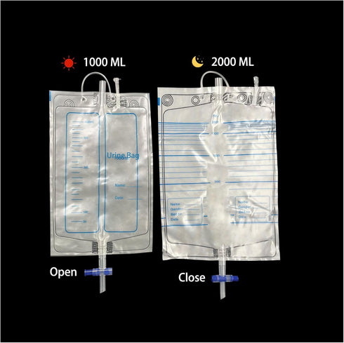 Wellgood 7pcs 1000ml 2000ml 30MM Latex Condoms Catheter for Men, External Catheter with Leg Bag & Urine Bag