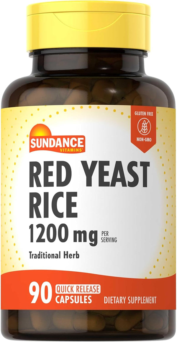 Sundance Red Yeast Rice Capsules | 1200mg | 90 Count | Non-GMO, Gluten Free Traditional Herbal Supplement