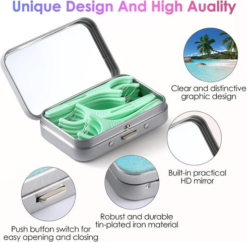 Dental Floss Portable Case, Easy to Store Floss Picks, Perfect for Travelling, Hotels, and Appointments (3 Piece)