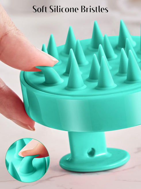 HEETA Scalp Massager Hair Growth 2-Pack, Soft Silicone Shampoo Brush for Dandruff Removal and Head Massage