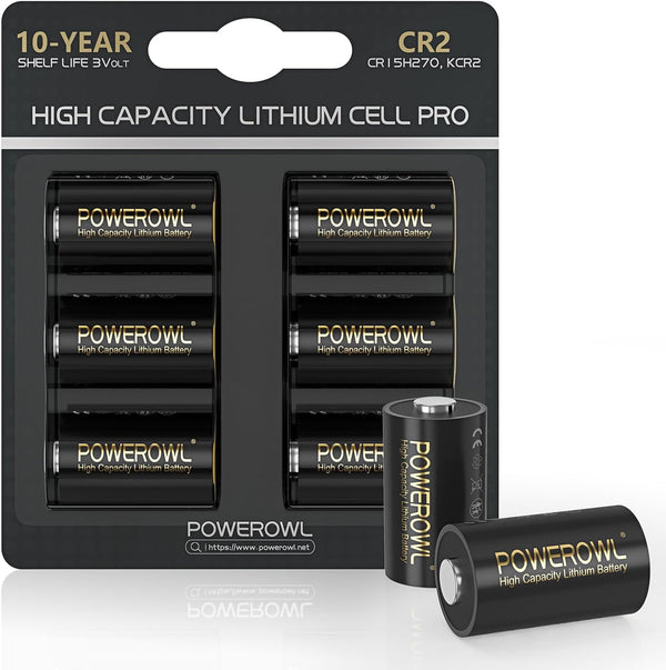 POWEROWL CR2 3V Lithium Battery, Long Lasting 6 Pack High Capacity CR15h270 CR 2 C2 Batteries Cell