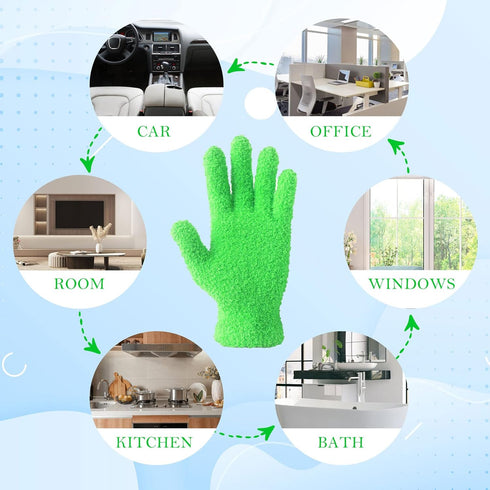 Evridwear Microfiber Plant Dusting Gloves, Reusable Leaf Cleaning Glove for Houseplants, Blinds, Furniture
