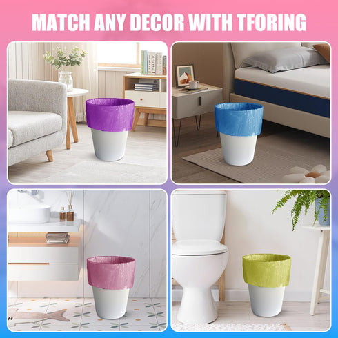 Small Trash Bags 3 Gallon, 150 Count, Unscented, 12 Liter Colored Plastic Liners for Bathroom and Home