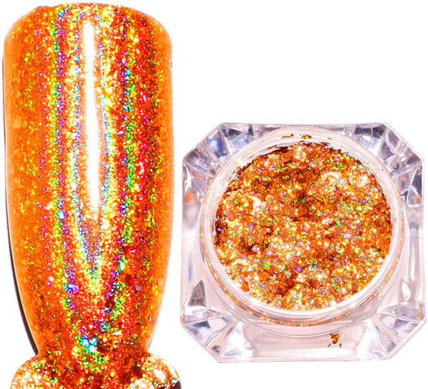 Nail Art Chameleon Glitters, Chunky Iridescent Holographic Flakes Confetti Powder for Nail DIY Craft (2 Boxes)