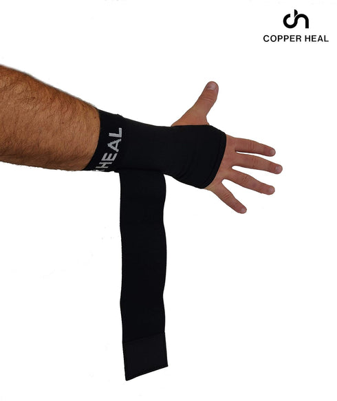 COPPER HEAL Wrist Support Brace, Copper Infused Compression Wrap for Carpal Tunnel, Adjustable Fit for Pain Relief