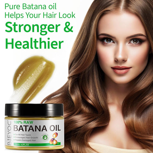 Raw Batana Oil for Hair Growth, 100% Pure Batana Oil from Honduras, Prevents Hair Loss, Repairs Damage, and Enhances Shine, Promotes Thicker, Healthier Hair for Men & Women, 4.2 oz