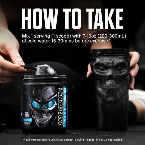 JNX SPORTS The Shadow! 350mg Caffeine Hard Core Preworkout, Electric Energy, Mental Focus, Fruit Punch, 30 Servings