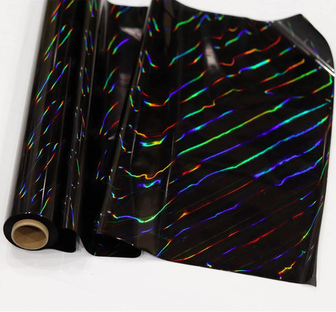 CMFYHM Iridescent Black Cellophane Wrap Roll 34 In Wide X 100 Ft Long for Gifts, Baskets, Birthday, Holiday Decor