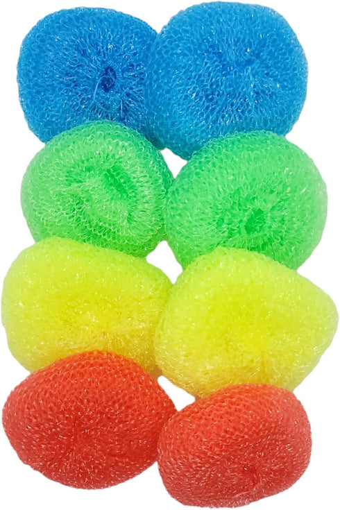 Durable Non-Scratch Nylon Scouring Pads, Multi-Use Kitchen Scrubbers (8-Pack, Random Colors)