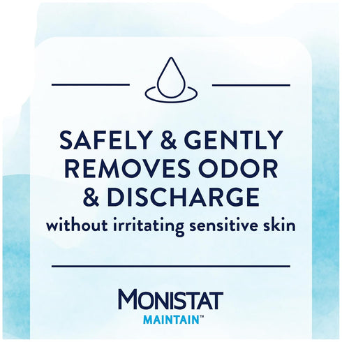 Monistat Maintain Feminine Wipes with Boric Acid for Feminine Care, Fragrance Free, 12 Ct