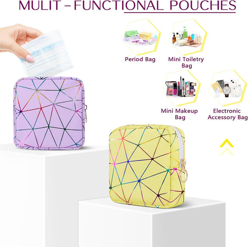 Likesing Period Bag for Tampon, Leather Sanitary Napkin Storage Bag for Girls Womens, Portable Sanitary Napkin Period