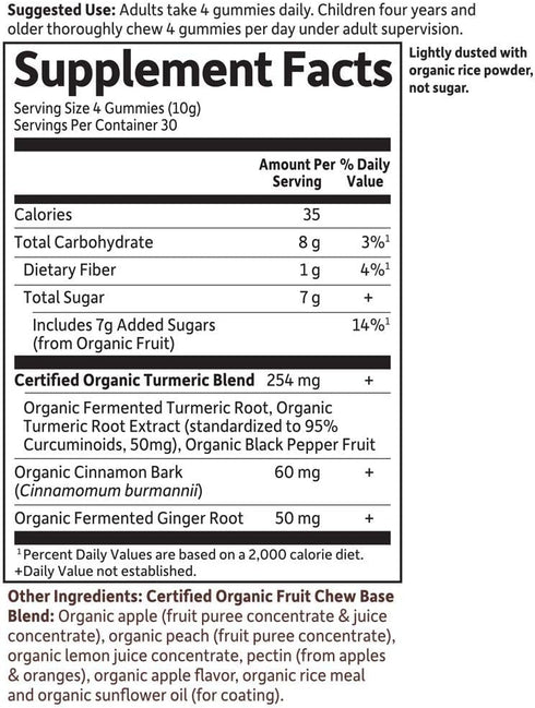 Inflammatory Gummy 120 Gummies 50Mg (95% Garden of Life Organics Turmeric Response - Real Fruit for Kids & Adults