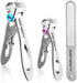 Nail Clippers for Thick Nails, Extra Wide Jaw Opening Stainless Steel Finger & Toe Nail Clipper Set (3 Pcs)