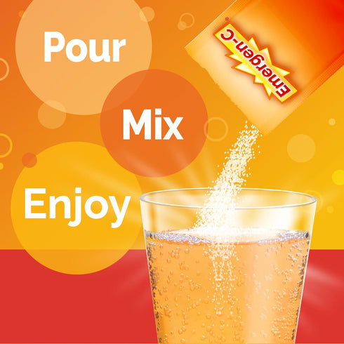 Emergen-C Citrus-Ginger Fizzy Drink Mix, Immune Support with Turmeric and Ginger, 18 Count, High Potency Vitamin C