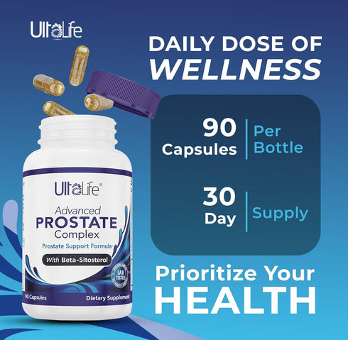 Advanced Saw Palmetto Prostate Supplement for Men, 90 Capsules for Urinary Comfort & Prostate Health
