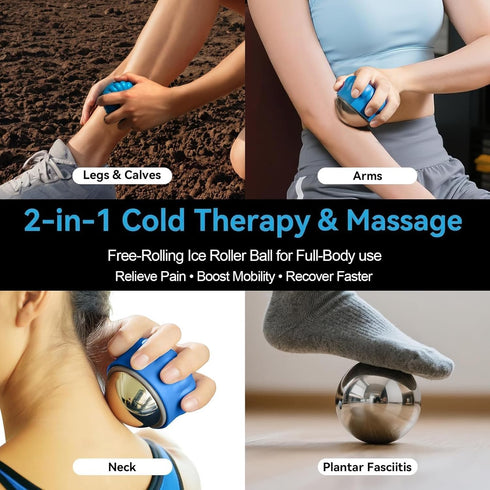 iECO Cold Massage Roller - Therapeutic Ice Roller for Deep Tissue Relief