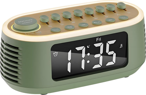 White Noise Machine Bluetooth Speaker, Digital Alarm Clock Sleep Timer with LED